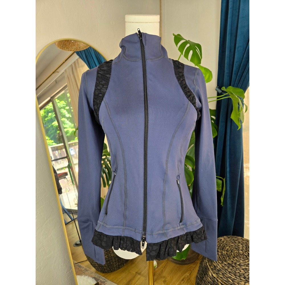 Vimmia Fitted Jacket Full Zip Lace Trim‎ Athleisure Activewear Small